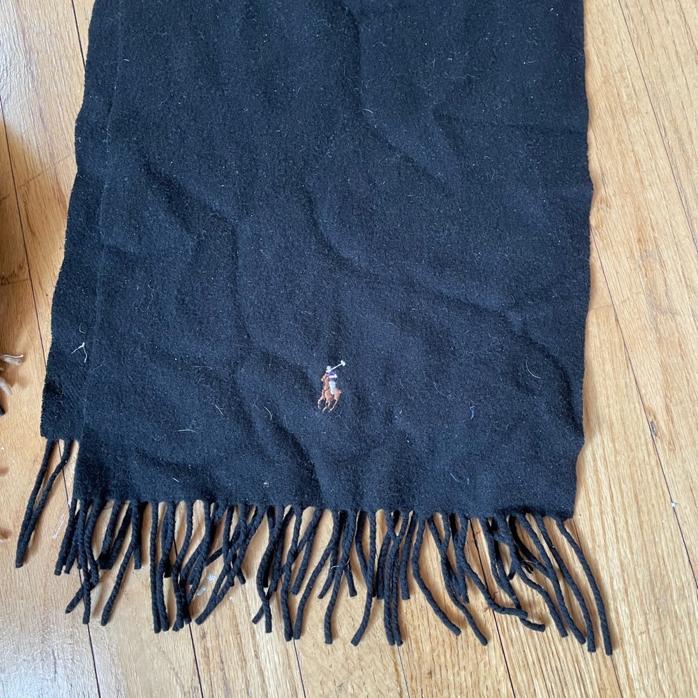 Black Fringe Scarf Ralph Lauren